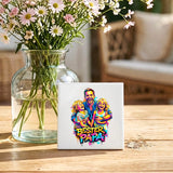 Personalisierte Deko-Fliese mit Foto für Papa – Streetart für Papa – Motiv 3