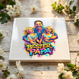 Personalisierte Deko-Fliese mit Foto für Papa – Streetart für Papa – Motiv 4