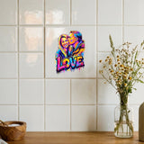 Personalisierte Deko-Fliese mit Foto für Paare Streetart LOVE – Motiv 6