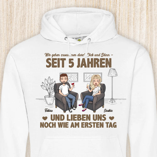 Personalisierter Hoodie mit Druck für Paare – Wie am ersten Tag