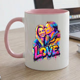 Personalisierte Tasse mit Foto und Streetart-Effekt für Paare – Streetart Love – Motiv 2