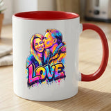 Personalisierte Tasse mit Foto und Streetart-Effekt für Paare – Streetart Love – Motiv 3