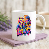 Personalisierte Tasse mit Foto und Streetart-Effekt für Paare – Streetart Love – Motiv 12