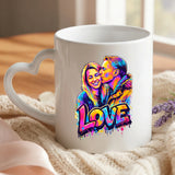 Weiße Tasse mit Herzhenkel und personalisiertem Namen – romantische Geschenkidee von Love & Faith