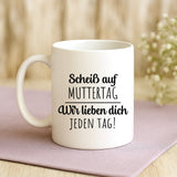 Personalisierte zweifarbige Tasse mit Rundumdruck für Mama & Oma – Jeden Tag – Motiv 17