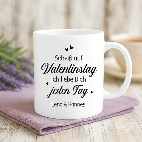 Personaliserte Tasse mit Foto-Upload und Cartoon-Effekt für Paare zum Valentinstag von Love & Faith