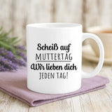 Personalisierte Tasse mit süßer Familienzeichnung für Mama – Unsere Mama – Motiv 2