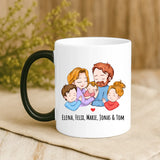 Personalisierte Tasse mit süßer Familienzeichnung für Mama – Unsere Mama – Motiv 9