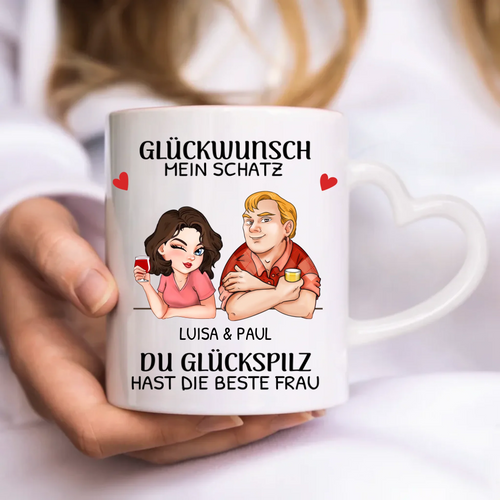 Herz Tasse Mock up Hände