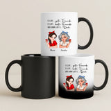 Personalisierte Tasse mit Illustration und Namen für beste Freundinnen – Beste Freunde – Motiv 7