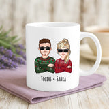 Personalisierte Tasse mit personalisierbarer Illustration und Spruch für Paare Du.Ich.Läuft. mit Foto – Motiv 2