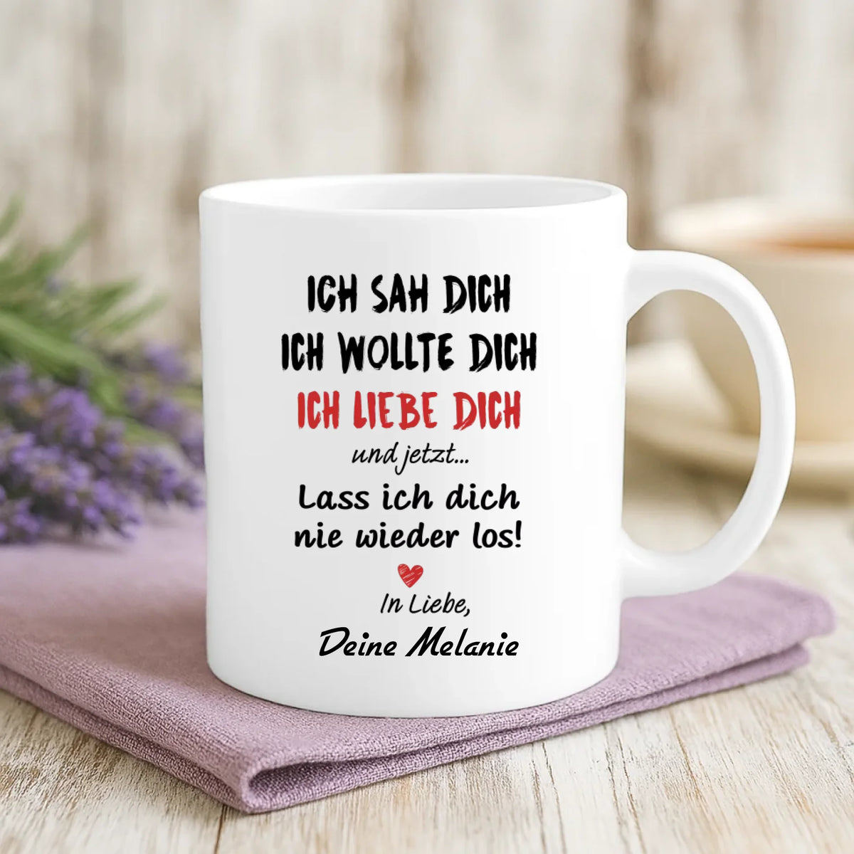 Personalisierte Tasse mit Druck für deinen Partner – Dich behalte ich