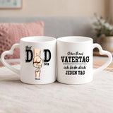 Weiße Tasse mit Herzhenkel und personalisiertem Namen – romantische Geschenkidee von Love & Faith