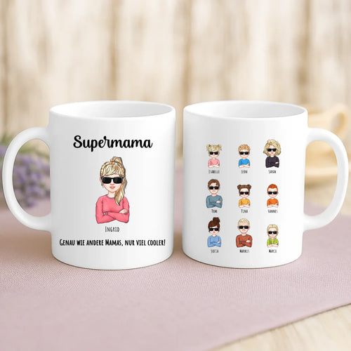 Weiße Tasse mit personalisiertem Spruch und Namen – individuelle Geschenkidee von Love & Faith
