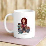Personalisierte Tasse Büchermädchen mit Foto für beste Freunde – Motiv 3
