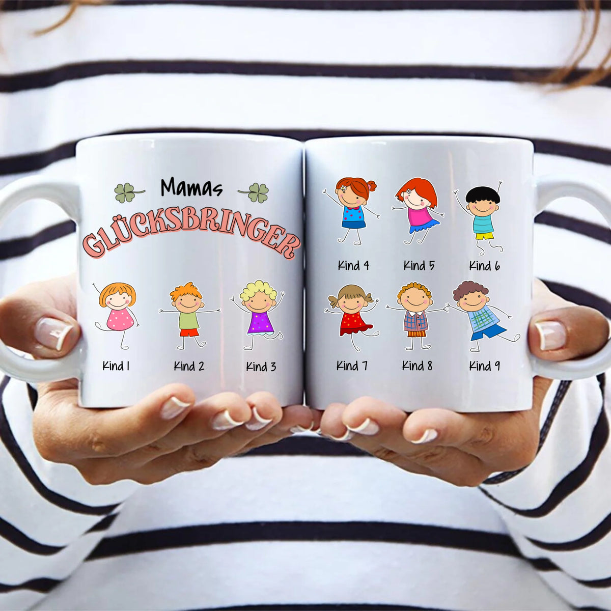 Personalisierte Tasse Mamas Glücksbringer mit Foto für Mama & Papa