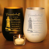 Personalisiertes Windlicht mit Gravur für beste Freundinnen – Freundschaft – Motiv 9