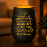 Personalisiertes Windlicht mit Gravur zum Muttertag für Mama – Motiv 2