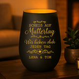 Personalisiertes Windlicht mit Gravur für Mama & Papa – Jeden Tag – Motiv 2