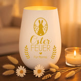 Personalisiertes Windlicht mit Gravur für Paare – Osterfeuer – Motiv 4