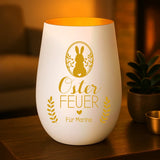 Personalisiertes Windlicht mit Gravur für Paare – Osterfeuer – Motiv 5