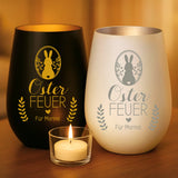 Personalisiertes Windlicht mit Gravur für Paare – Osterfeuer – Motiv 13