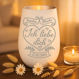 Personalisiertes Windlicht mit Gravur zum Jahrestag – Ich liebe Dich – Motiv 10