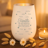 Personalisiertes Windlicht mit Gravur für die Familie – Heimat des Herzens – Motiv 10