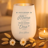 Personalisiertes Windlicht mit Gravur für Mama & Oma – Erst Mama, dann Oma – Motiv 10