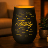 Personalisiertes Windlicht We are Family mit Gravur für die Familie – Motiv 2