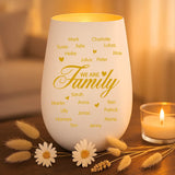 Personalisiertes Windlicht We are Family mit Gravur für die Familie – Motiv 4