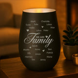 Personalisiertes Windlicht We are Family mit Gravur für die Familie – Motiv 8