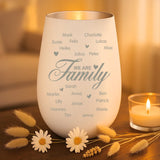 Personalisiertes Windlicht We are Family mit Gravur für die Familie – Motiv 10
