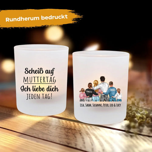 Unsere Mama - Personalisierter Teelichthalter für Mama