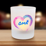 Personalisierter Teelichthalter Hand aufs Herz mit Druck für Oma & Opa – Motiv 2
