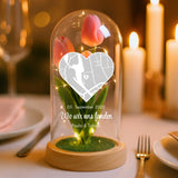 Personalisierte Goldene Rose mit Druck, Karte und Koordinaten für Paare – Wo wir uns fanden – Motiv 6