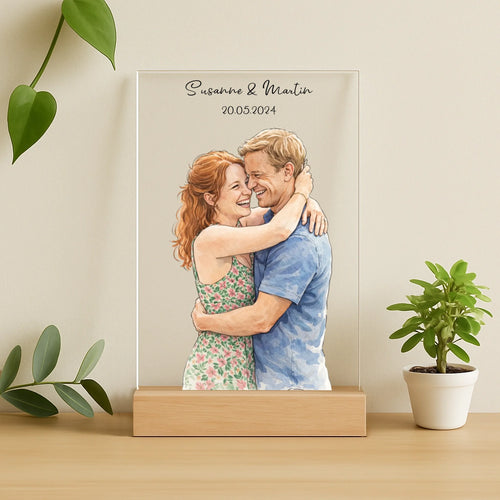 Personalisierter Acrylaufsteller mit Foto für Paare zum Jahrestag – Liebes Portrait – Motiv 2