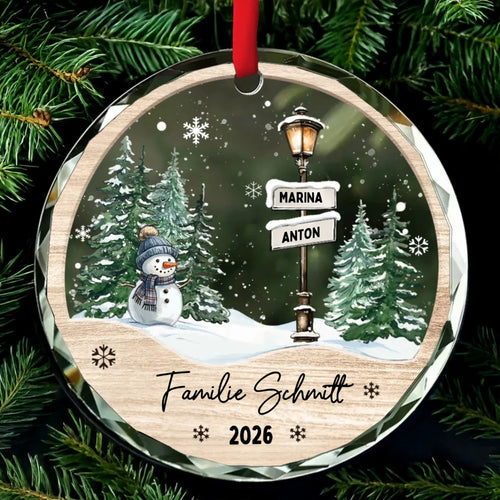 Personalisiertes Ornament zur Weihnachtszeit für die Familie mit Namen – Motiv 2