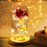 Personalisierte Goldene Rose mit Druck für Mama und Oma – Heimat des Herzens – Motiv 3