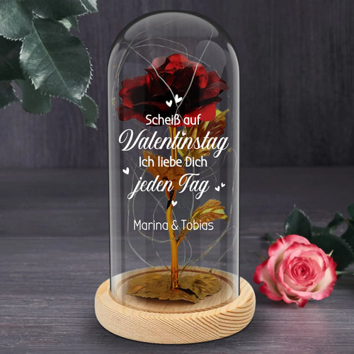 Personalisierte Goldene Rose mit LED-Licht für Paare zum Valentinstag – Valentinsgruß
