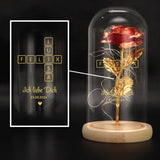 Personalisierte Goldene Rose mit Druck für Paare – Scrabble – Motiv 2