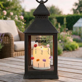 Personalisierte LED Laterne mit Kindernamen und Blumen für Mama – Mamas Garten – Motiv 5