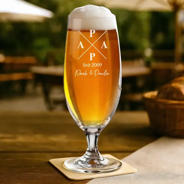 Persoanlisiertes Bierglas mit Papa Gravur