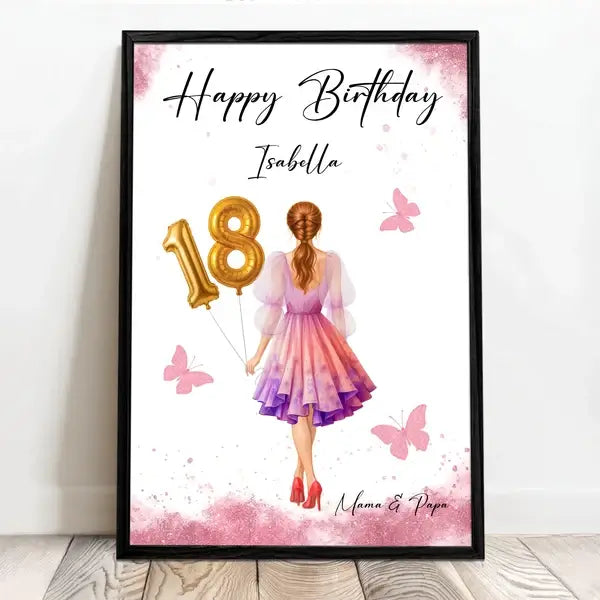 Personalisiertes Poster für 18. Geburtstag